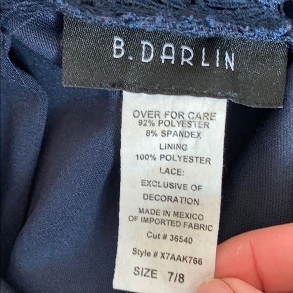 B. Darlin Navy Dress with Lace Size ⅞ - Picture 4 of 7
